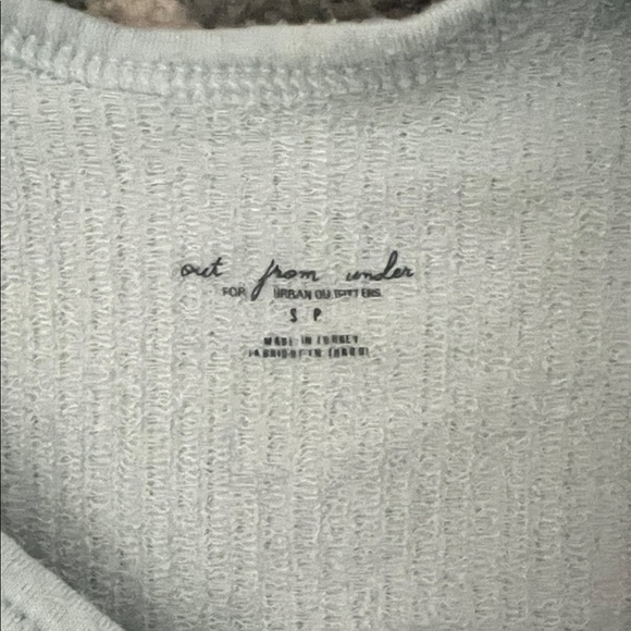 Blue Ribbed Knit Tank Top, Small - Picture 3 of 4